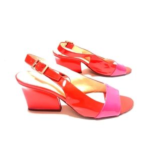 Kate Spade patent leather red&pink shoes